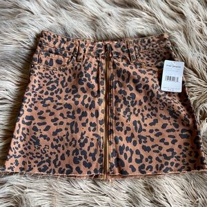 Free People Leopard Print Mini Skirt